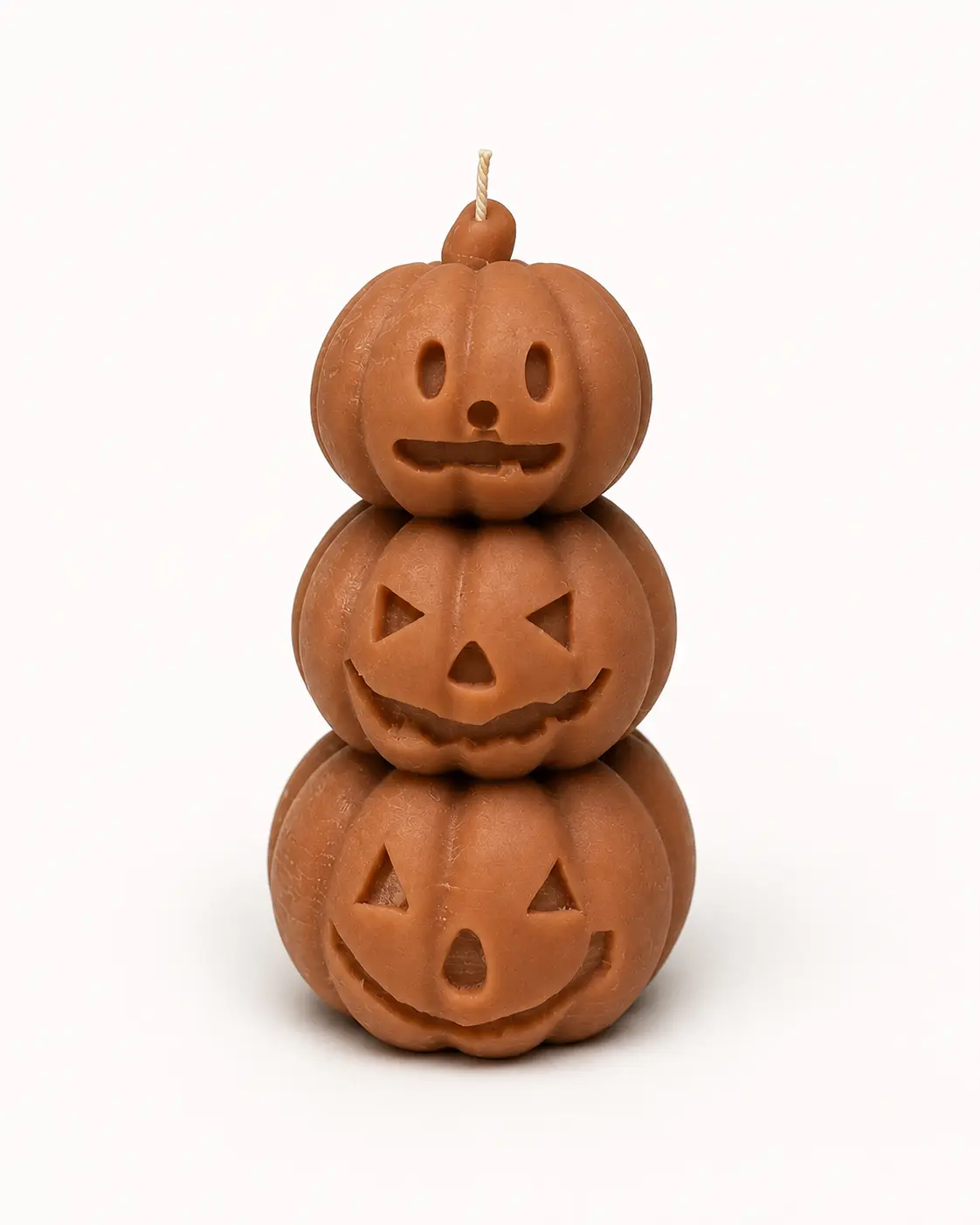 Gothic Stacked Pumpkin Design Decorative Candle - 4.2oz Halloween Household Candle, Hand-Poured Wax Spooky Pumpkins Ornament, Harvest Home Decor Supply, Halloween Candles, Decorative Candles