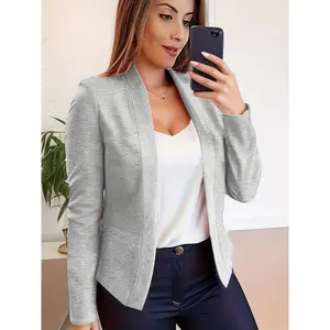 Solid Open Front Knit Cardigan - Casual Long Sleeve Thin Cardigan For Spring & Fall - Women's Clothing - Soft & Breathable Knit Fabric - Perfect for Layering - Ideal Gift for Women No.662