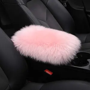 Furry Auto Center Console Cover Pad, Soft Wool Car Armrest Cushion, Fluffy Vehicle Armrest Seat Box Protector, Car Accessories for Women and Men