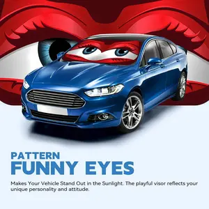 Foldable Car Sun Visor, UV Protection Polyester Material, Eye Design, Suitable for Sedans & Suvs, Anti-Glare Windshield Shade, Car Window Shades