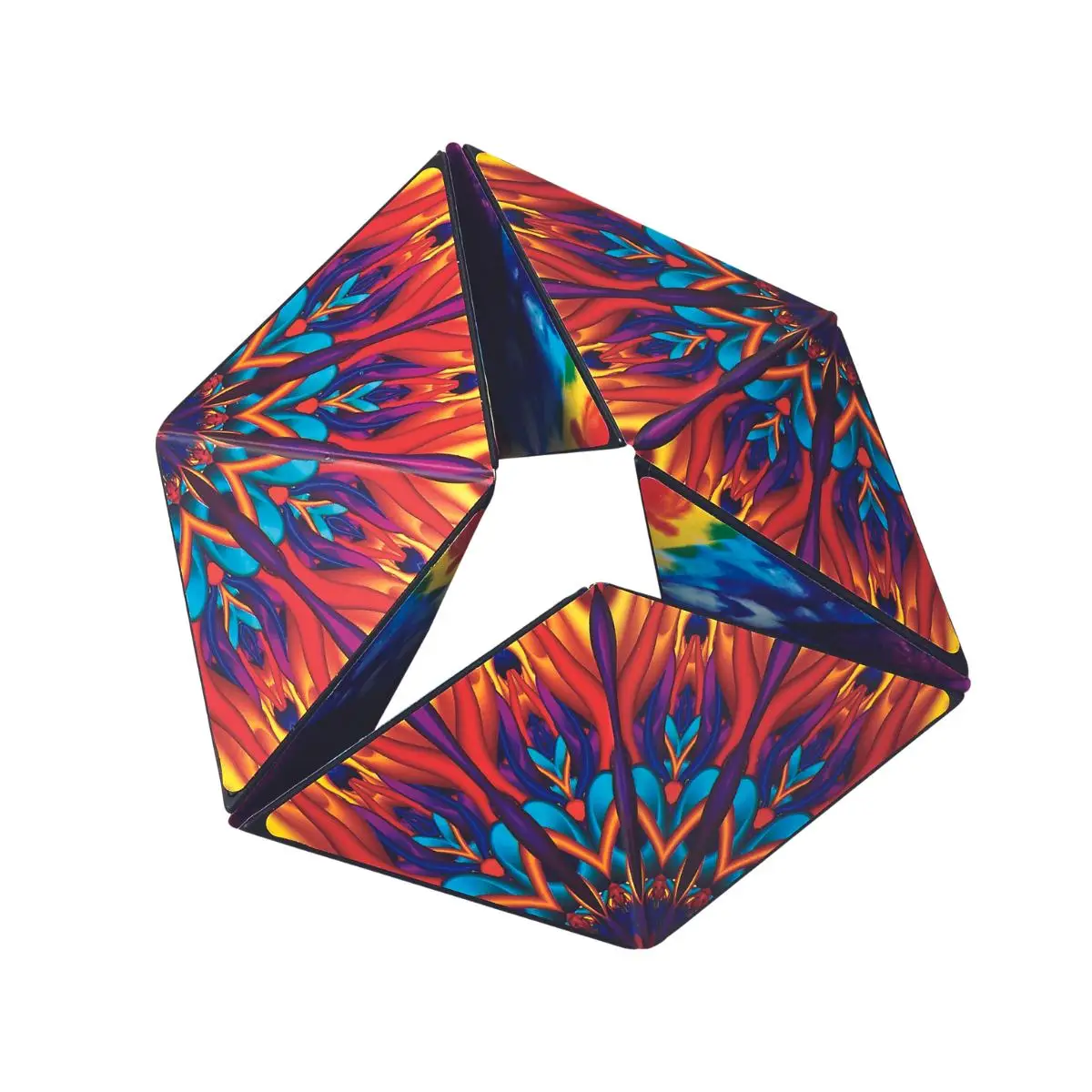 Karmagami “Pixels” and Boho 2 Pack Sensory Toy for Kids Kaleidocycle Fidget Toy for Adults to Stay Calm & Focused Tear-Resistant Desk Manipulative