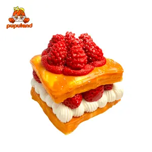 PupuLand Raspberry Jam Square Caketaba Squishy Slime Squishies Tabba Squishies Kidstoys Food-Grade Silicone Slow-Rising Rebound Squishy Fidget Toys for Stress Relief Soft Squeeze Toys with Thick Creamy Slime Texture Handmade Non-Toxic Sensory Toys 9x8x8cm