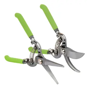 #Summervibes WORKPRO 2-Count Pruning Shears Set, Drop Forged 8" Bypass Garden Shears and 8'' Handing Pruner with Steel Straight Blade