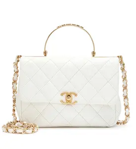 Pre-owned CHANEL Lambskin Crossbody Bags Quilted Calfskin Top Handle Flap Bag Microchip cc574