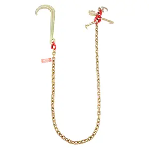 VEVOR J Hook Chain, 5/16" x 6' G80 15" Long Shank J Hook Tow Chain with RTJ Cluster Hook & Grab Hook, 5400 lbs Safe Working Load, Heavy Duty Transport Truck Chain for Wrecker Recovery Trailer Towing