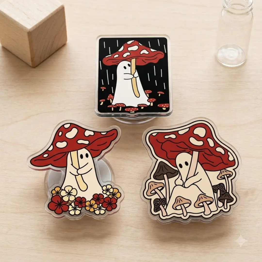 [MAGNETIC] Wandering Ghost With Mushroom Umbrella MagSafe Phone Grip Spooky Halloween Magnetic Stand Holder Aesthetic Tech Accessory Gift