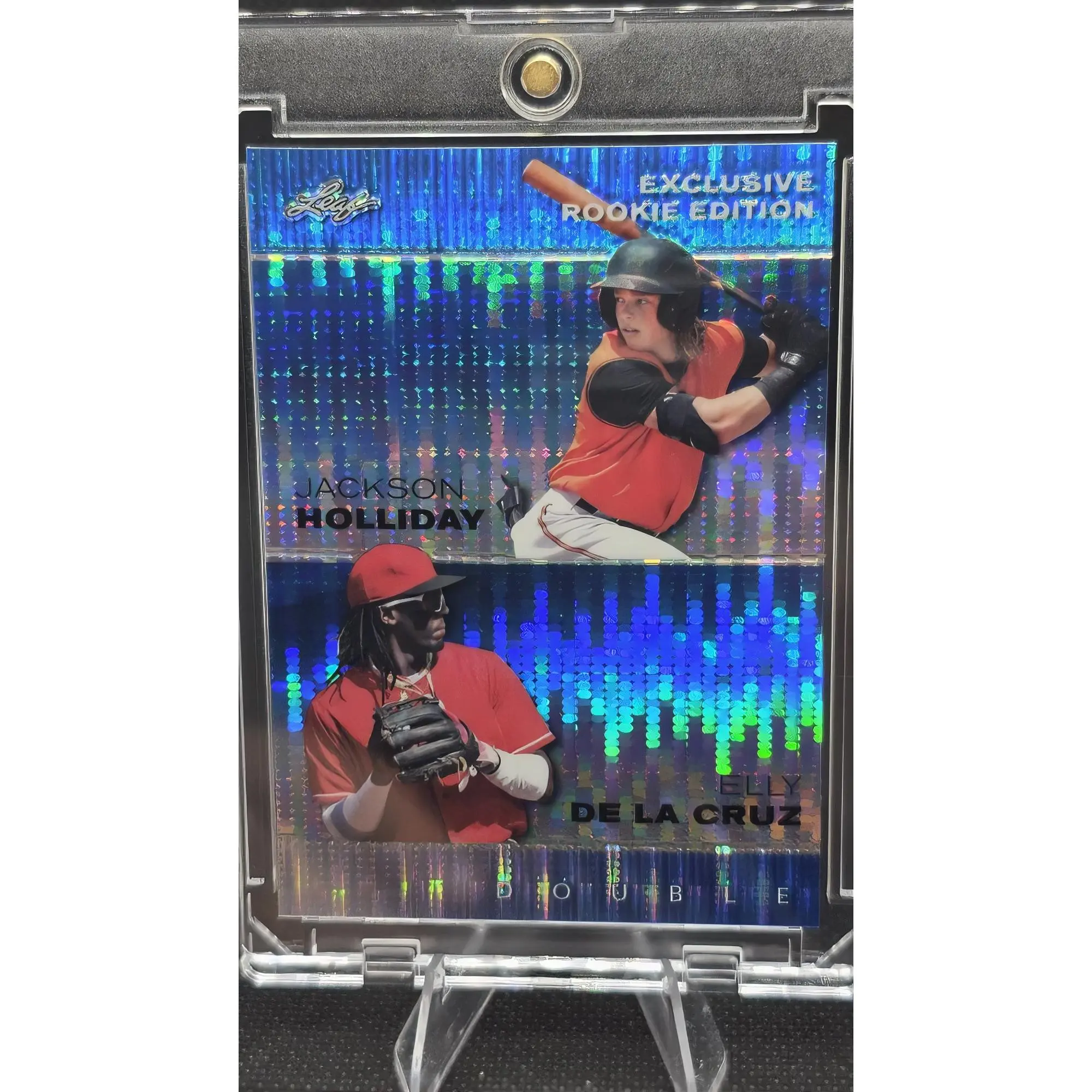 Leaf 2023 Special Release Exclusive Rookie Edition ERE-04 Blue /20 Jackson Holliday & Elly De La Cruz Serial 12/20 Rookie Card