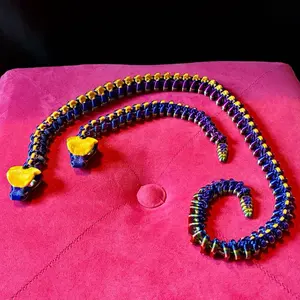 Articulated Spooky Skeleton Snakes | 3D printed plastic articulated medium and extra large skeleton snake fidget toy Decor Gift Multicolor