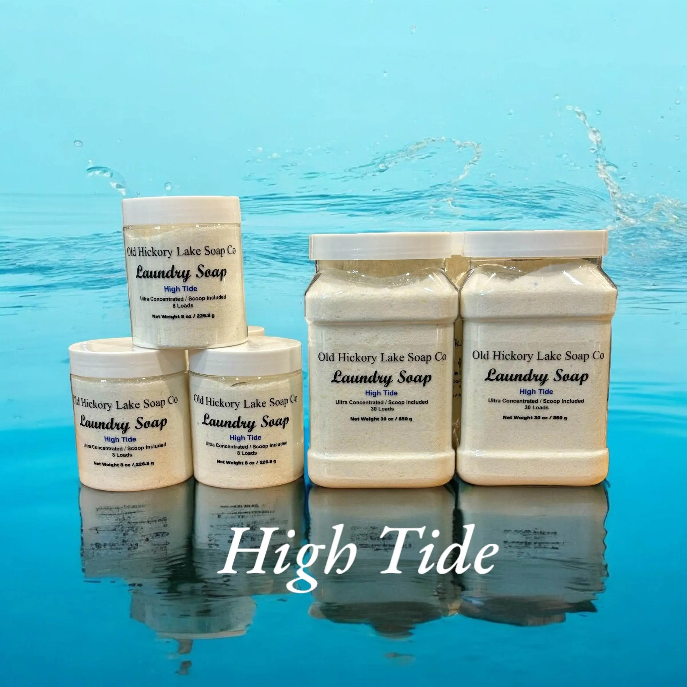 Old Hickory Lake Soap Co. High Tide Concentrated Baby Laundry Detergent with Epsom Salt & Tapioca Starch, Aquatic Scent with Jasmine & Citrus