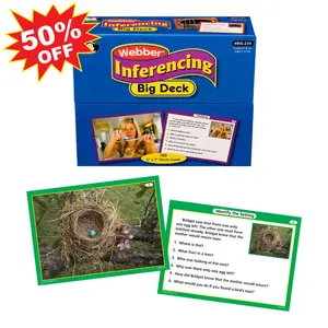 Webber Inferencing BIG Deck – Speech Therapy Inferencing Cards for Kids, Critical Thinking & Language Development Game, Autism & Special Education Learning Activity, ESL Teaching Resource, 100 Large Photo Cards with Questions for Classroom & Home Use