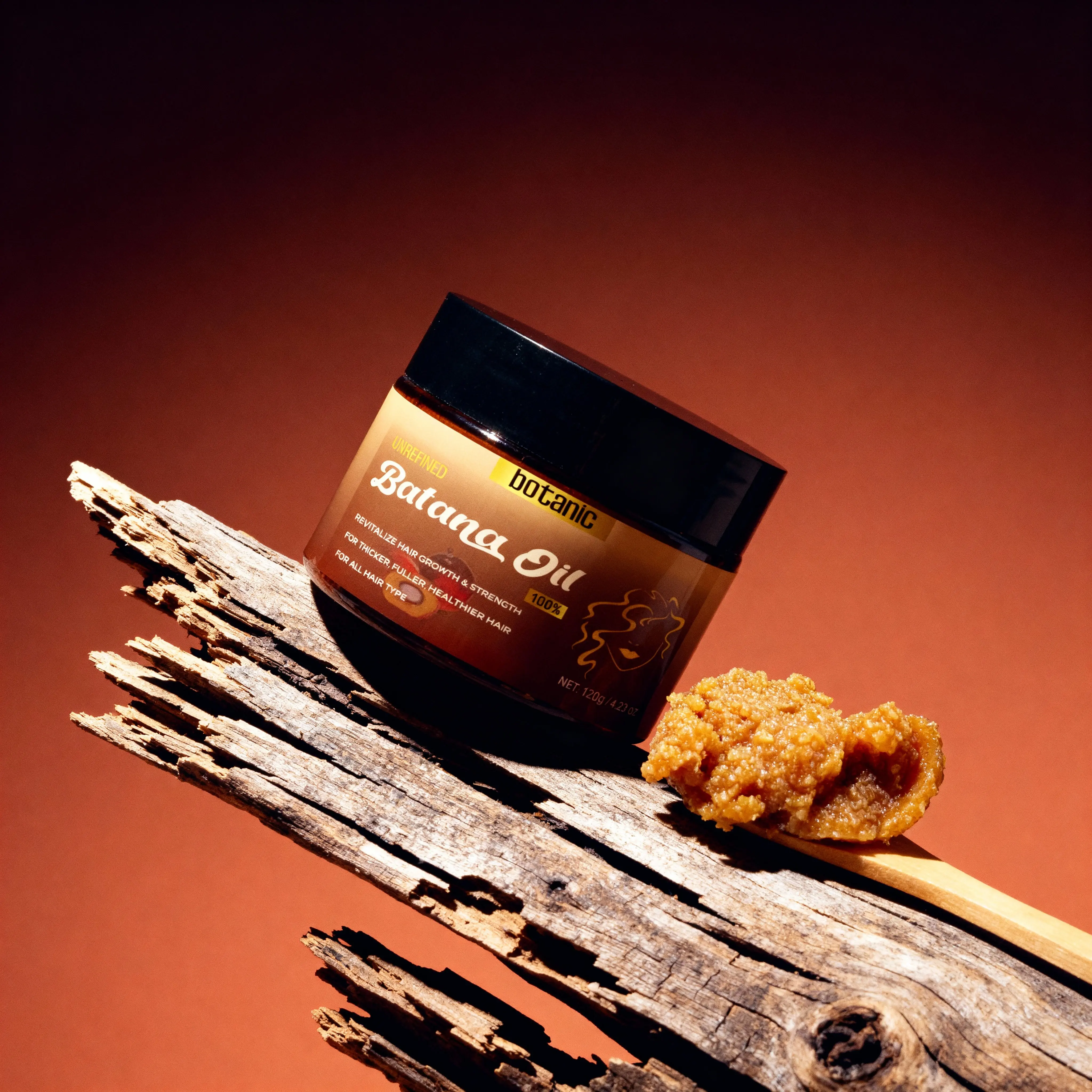 Botanic Batana Oil - 100% Unrefined Honduran Growth Blend for Thicker Denser Hair - Vegan Cruelty-Free 120ml Jar