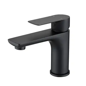 Bathroom Sink Faucet for Vanity Basin, Single Handle Deck Mounted Brass Lavatory Faucet with Aerated Stream, Hot and Cold Water Mixer, Modern Bathroom Faucet