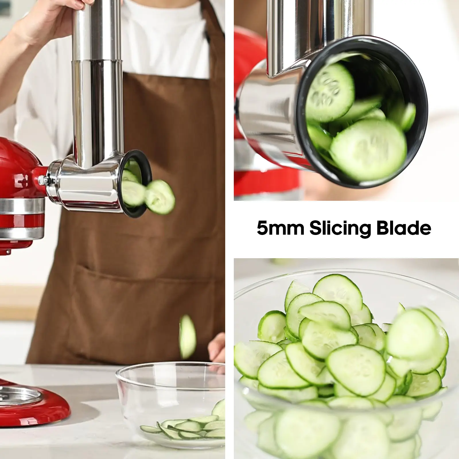 GVODE Stainless Steel Slicer Shredder Attachment for KitchenAid