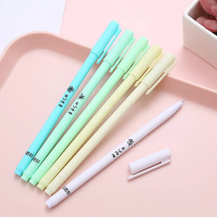 6pcs Retractable Fine-Point Quick-Dry Gel Pens, Black Smooth-Writing Cute Aesthetic Pens for School, Office Use, Office Stationery & Writing Supplies