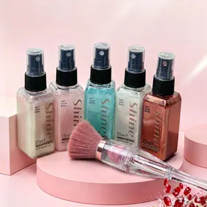 Sculpt Your Glow: Shimmer Mist & Brush Set for Collarbones, Cheeks & More