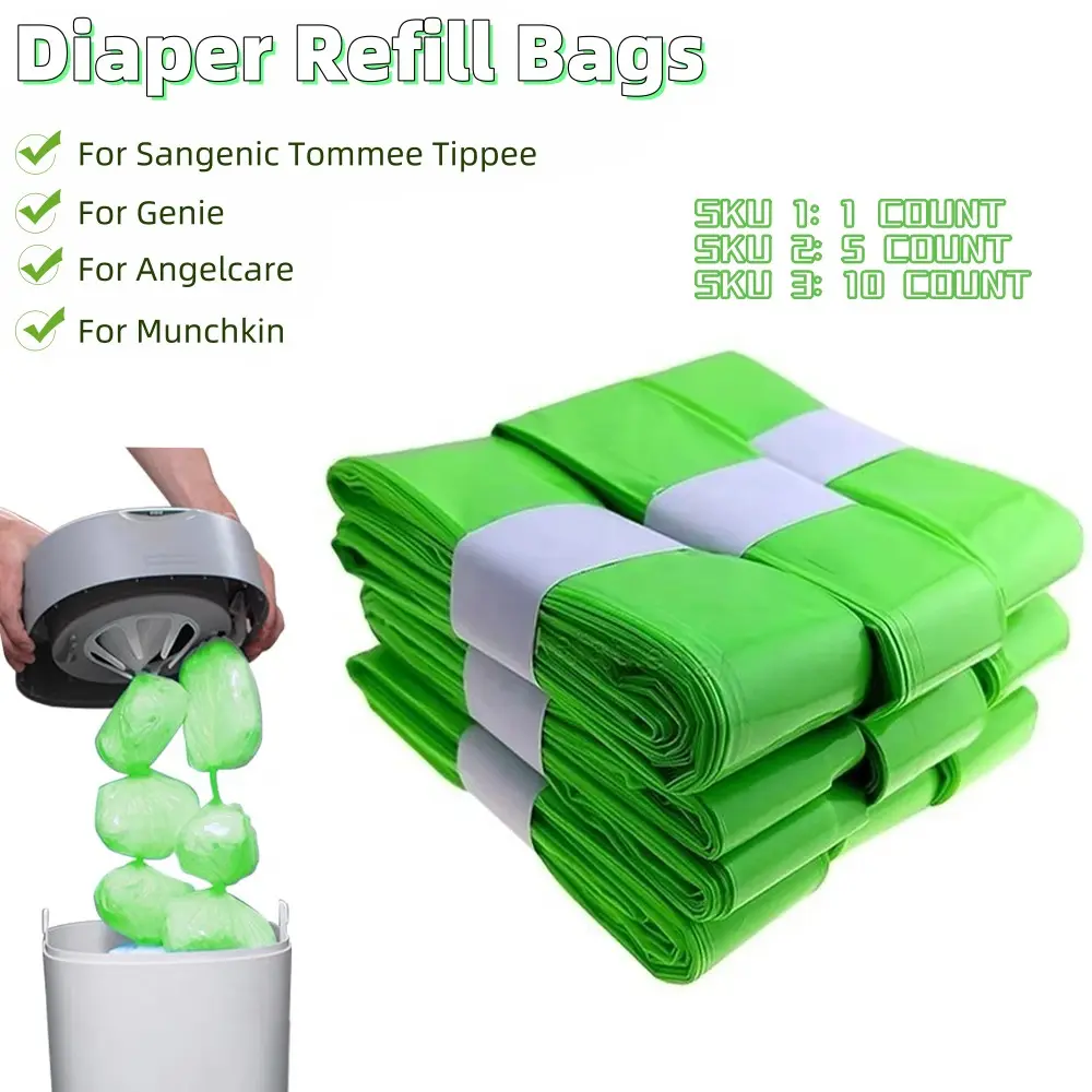 Scented Refill Bags for Tommee Tippee, Newborn Diaper Pail Refills for Genie for Angelcare, Nappy Pails Refill Bags for Munchkin