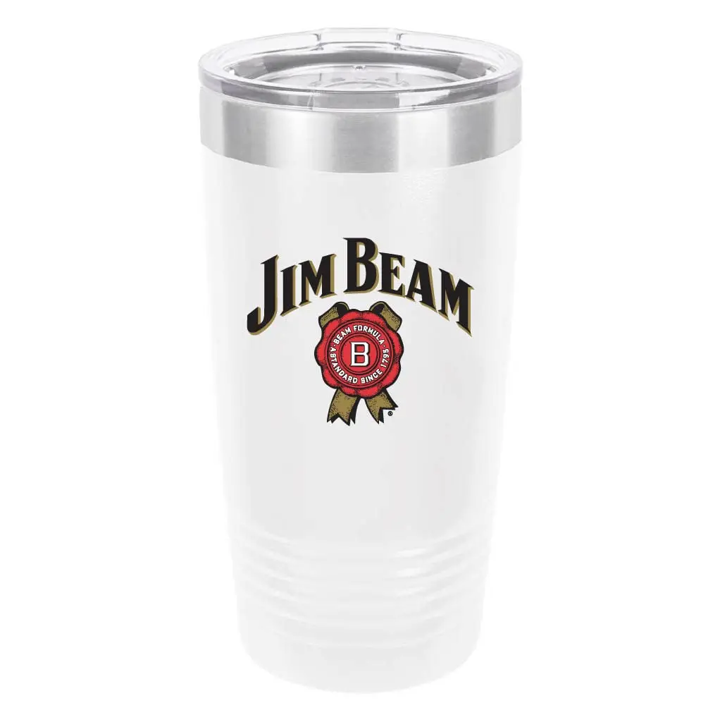 ZONK SHOP Polar Camel Jim Beam 20oz Tumbler - Ringneck Stainless Steel Insulated Tumbler with Clear Lid - Great Travel Tumbler - Premium Quality Stainless Steel Tumblers