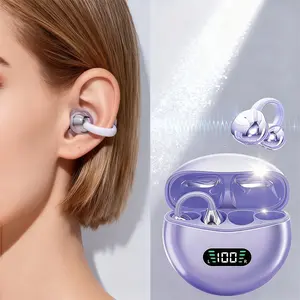 Wireless Open-ear Headphone, TWS Earbudswith Charging Case, Stereo Sound Earphone forAndroid & lphone, Bluetooth-compatible Earbudsfor Sports, Purple Audio Earbuds Gift, EarphoneProtective Case