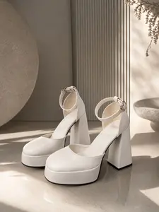 Women's Square Toe Anklet Waterproof Block Heel Mary Jane Shoes, New Classic Vintage Mary Janes, Sweet Cool Retro Style, Suitable for All Occasions