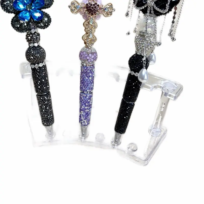 Big Bling Beaded Rhinestone Pens on Extended Rod with Beautiful Crystal Focal Beads for Stylish Writing Big Bling Beaded Rhinestone Pens on Extended Rod with Beautiful Crystal Focal Beads for Stylish Writing