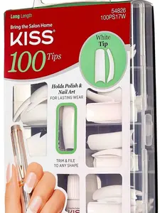 KISS 100PC WHITE TIPS CUSTOM SHAPING