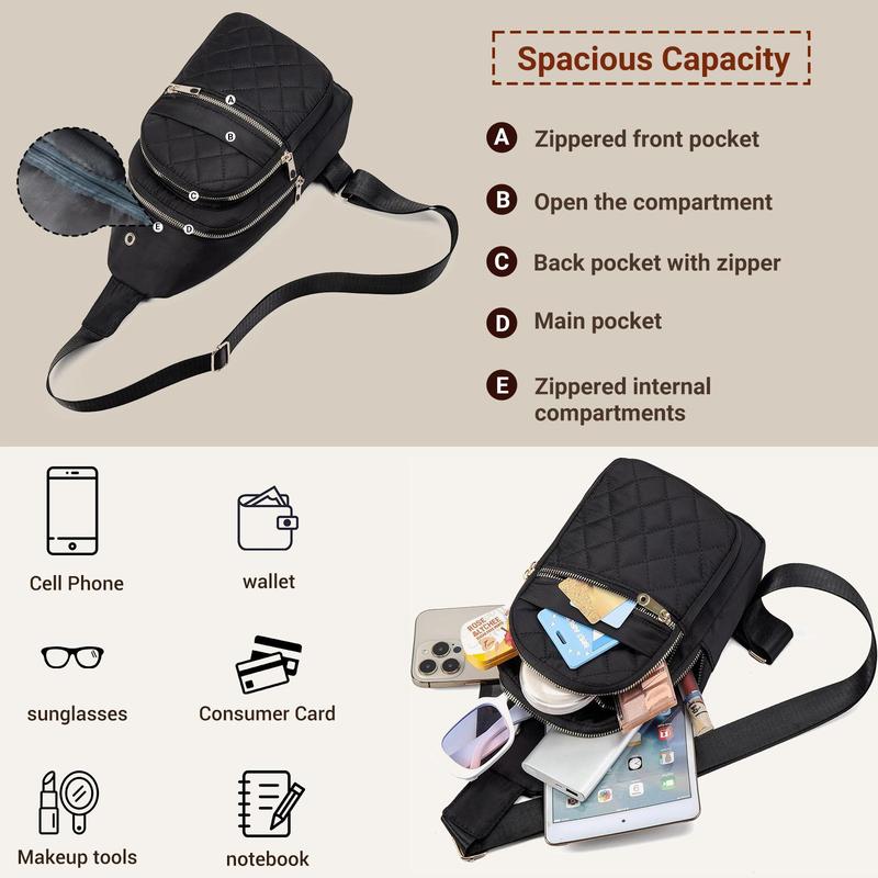 7-Color Women's Waterproof Oxford Bag | 3-in-1 Crossbody Fanny Chest Bag | Lightweight for Outings Travel