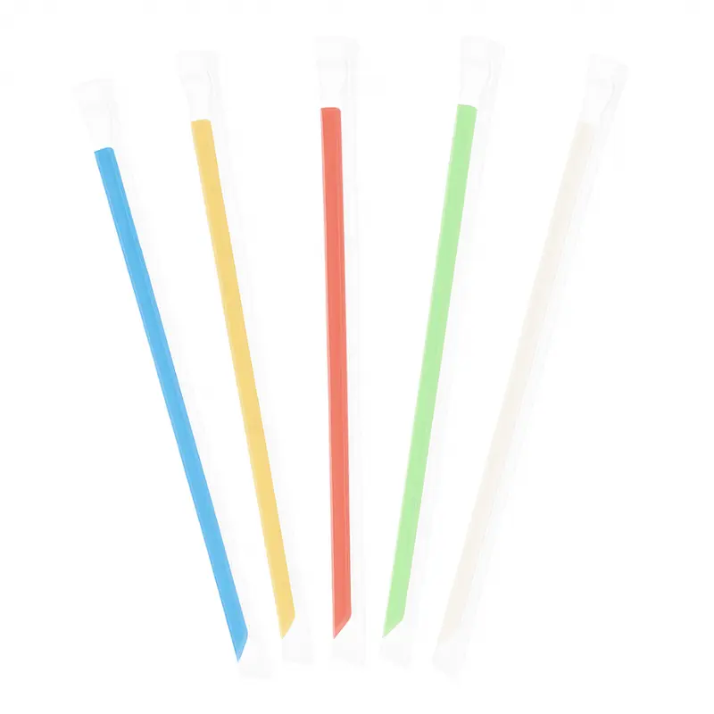 Individually Wrapped 9” 6mm Plastic Jumbo Straws - Assorted Colors - 2500 Pieces/Case