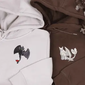 Cool Dragon Couple Matching Hoodies | Custom Matching Sweaters For Halloween