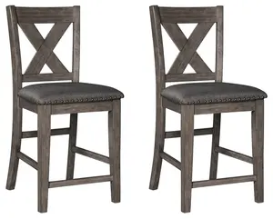 Caitbrook - Upholstered Barstool (Set of 2) - Gray
