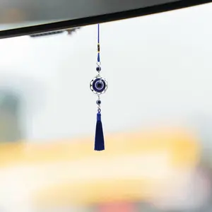 Lucky B-Heart Evil Eye Car Hanging Ornament – Blue Eye Charm Pendant for Rear-View Mirror, Protective Car Interior Decoration & Gift for Women and Men