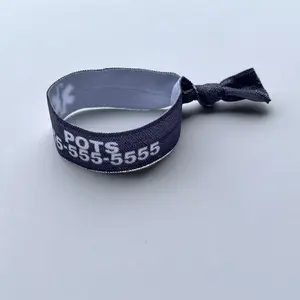 Medical Alert Custom Text Elastic Hair Tie Bracelet