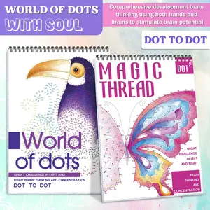 2pcs Connection Book, Coloring Books - Engaging Line Art Activity for Adults, Unique Designs & Clear Lines on Thick Paper, Perfect for Relaxation, Focus, and Stress Relief, Beginner-Friendly, Easy to Use, No Prep Needed, Ideal for Travel & Leisure