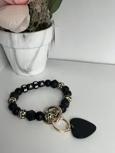 Leopard Beaded Keychain