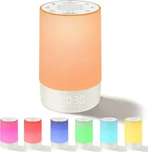 eSynic Portable White Noise Machine Baby with Cry Sensor & Night Light Rechargeable Mini Sound Machine for Adults Sleep Travel| Dimmable| 195g Lightweight| Wireless Connect| 3-Timer| Hanging Loop