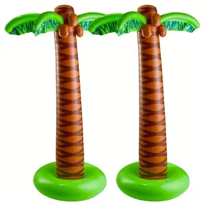 Inflatable Palm Tree, 2 Counts/set 66-inch Giant Tropical Inflatable Tree, Hawaiian Party Decorations, Beach Luau, Pool Decor, Fun Palm Tree Props