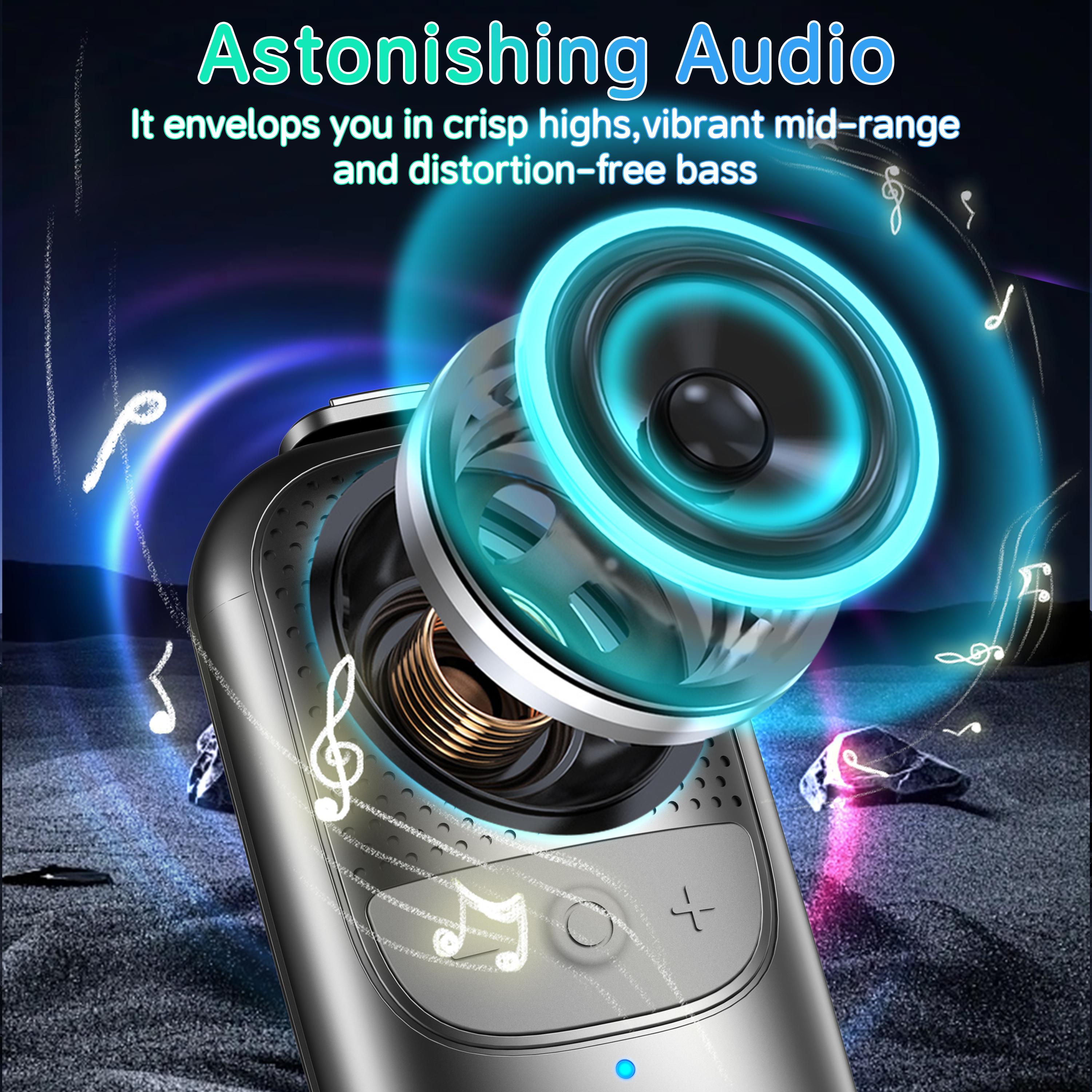 Portable Clip-On Bluetooth Speaker – 10 Hours Playtime, Waterproof, Wireless for Hands-Free Calls & Music on the Go