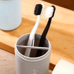Travel Toothbrush Cup Portable Washbasin Transparent Brushing Cup Travel Toothpaste Holder, Compact Hygiene Solution for On-The-Go Use