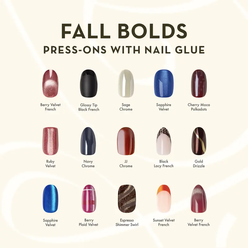 Olive & June Fall Edit - Bolds Press On Nails with Glue