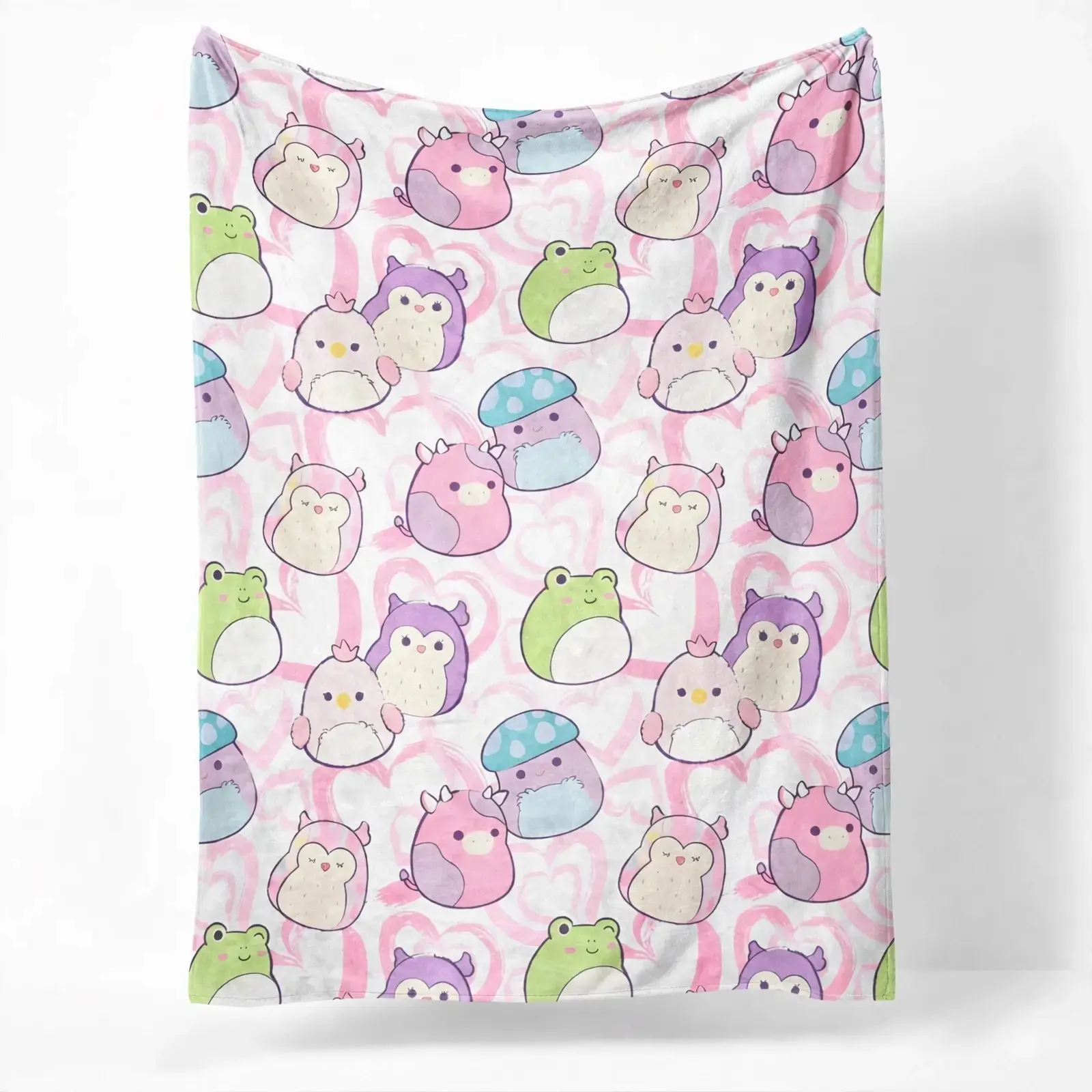 Pig-Themed Flannel Fabric Throw Blanket - Polyester Animal Print Kawaii Plush Soft Warm Blanket for Living Room Sofa & Bedroom Home Decor, Ideal Comfort Gift for All Ages