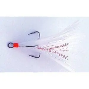 Mustad Dressed Treble Hooks 2ct White Size 2