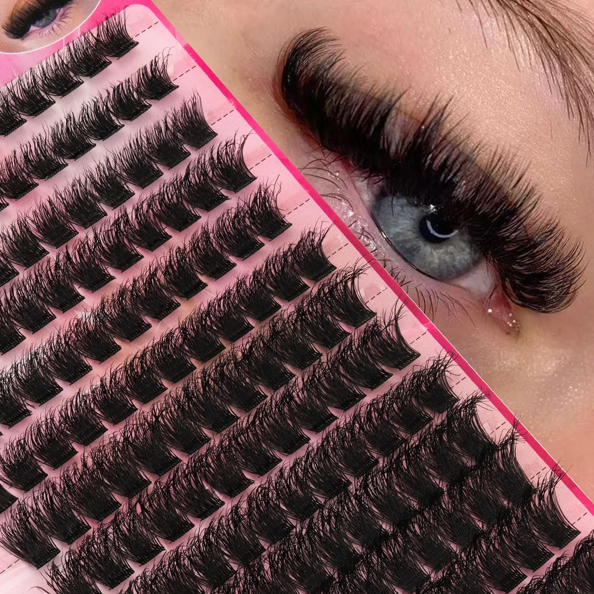 156 Clusters Large Capacity 3D Fluffy Individual Cluster Lashes, Dense Curl Strong & Durable Eyelash Extensions, Reusable & Beginner-Friendly, Easy To Apply, Travel Essential For On-the-go Makeup, Perfect For Daily Look, Synthetic Lashes, False Eyelashes