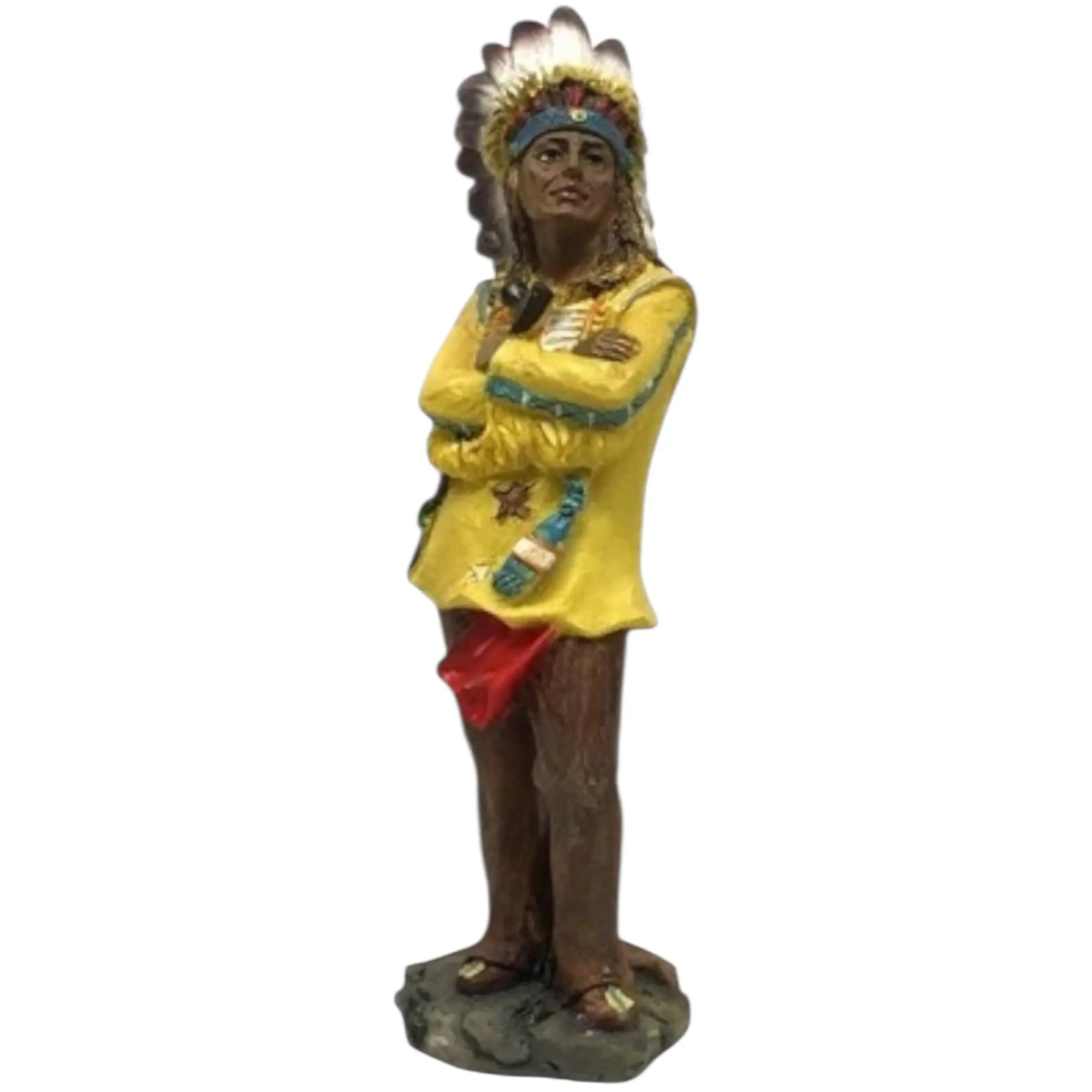 Traditional 7 in Crossed Arms Native American Indian Religious Statue Figurine, Native Culture Home Decor, Home Supplies