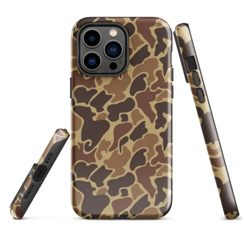 Tough Camo Smartphone Casing with Screen Protector - Heritage Old School Hunter Camouflage Floral Pro for iPhone 17 ProMax, 16/15/14/13/12/11 ProMax, X, XR, XS Max, 8/7 Plus & Handheld Cellphone Devices Samsung Galaxy S25, S24 Ultra, Accessories