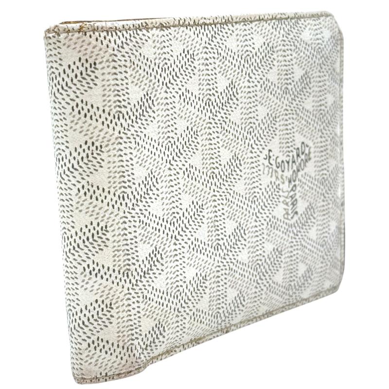 Pre-owned Goyard coated canvas and leather Small Leather Goods White Goyardine Coated Canvas Victoire Bifold Wallet Unisex