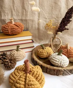 Macrame Pumpkins- Fall Decor Cotton Decorative Boho Minimalist Ornaments Decoration