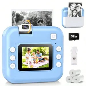 Camera Instant Print - Digital Camera With Flip Lens, Birthday Gift For Boys Girls, Instant Print Photos For Toddlers HD Selfie 1080P Video,Blue