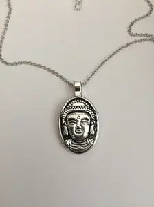 Buddha Head Tibetan Silver Chain Necklace