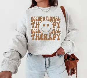 Smiley Occupational Therapy Sweatshirt Crewneck| OT Therapist Sweater| Therapist Gift Sweat Shirt| Retro Therapy Crew Neck| Pediatric COTA