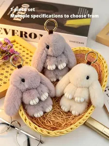 A soft, cute plush lop-eared rabbit keychain charm, suitable for daily wear, vacation dates, and other occasions, and also a delightful and exquisite little gift.