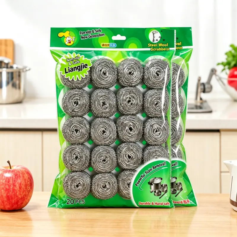 20Pcs Heavy Duty Stainless Steel Scrubber Set - Rust Resistant Household & Kitchen Cleaning Tools, Reusable Metal Balls for Pots, Pans, Stove, Removes Burnt Grease & Stains